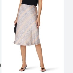 RTR NOW Dot Midi Slip Skirt Sz XL cream blue